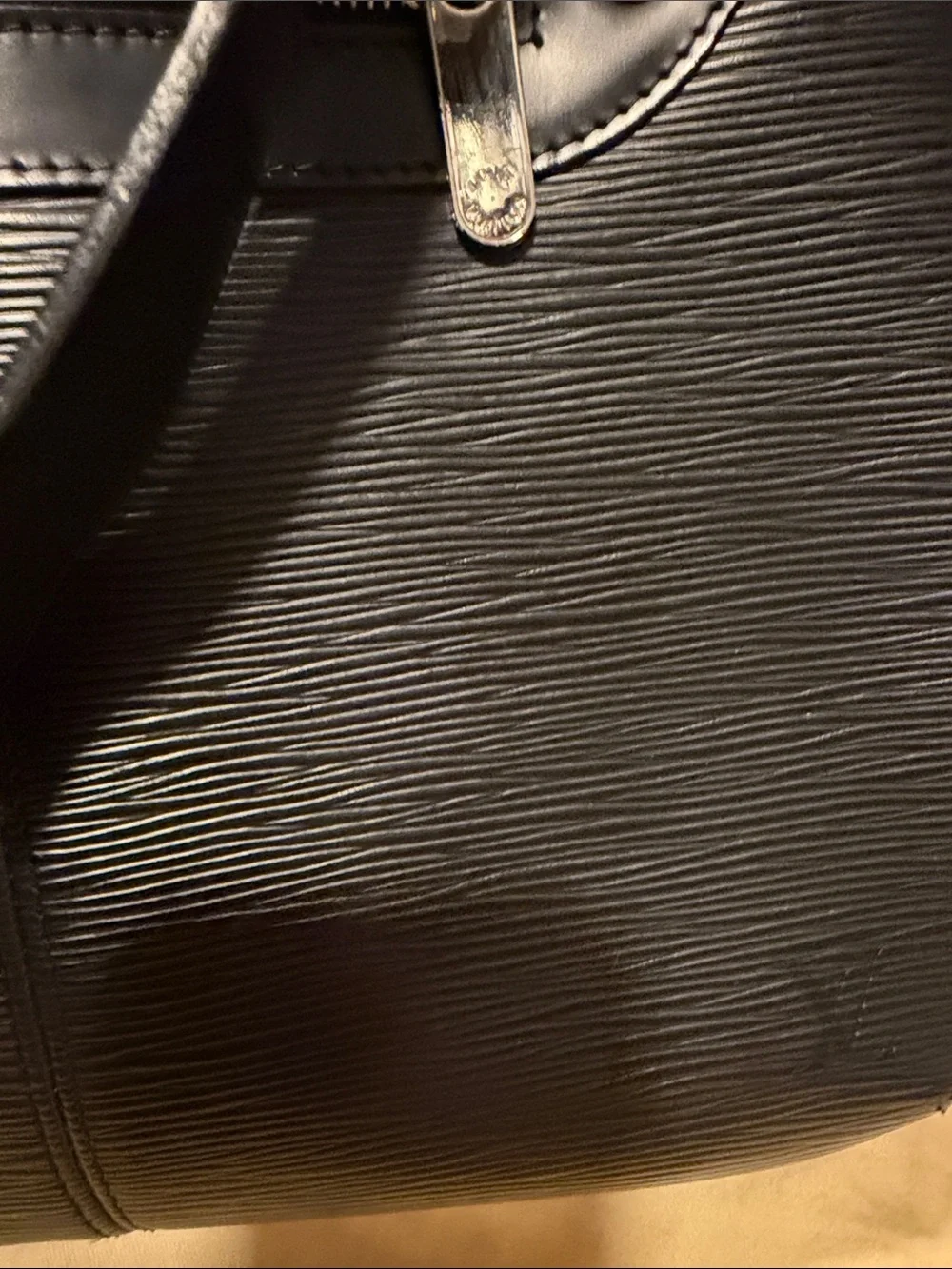 Louis Vuitton Black Epi Leather Shoulder Bag with Silver Hardware